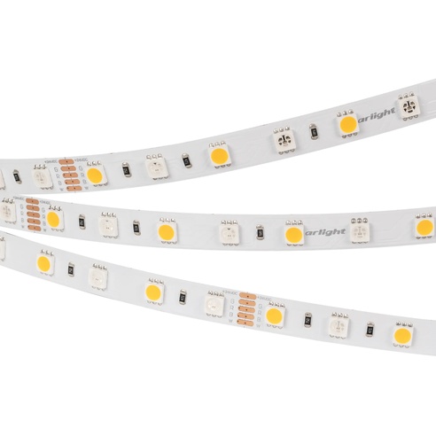 Лента светодиодная RT-B60-10mm 24V RGBW-Warm (14.4 W/m, IP20, 5060, 5m) (Arlight, Открытый)