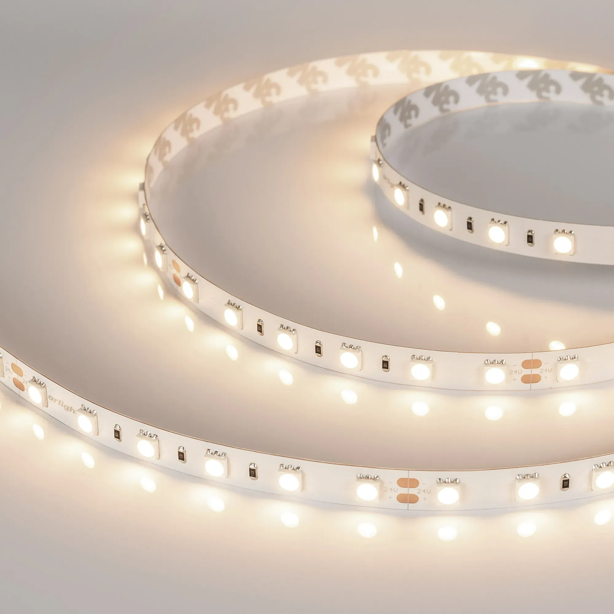 Лента светодиодная RT-B60-10mm 24V Warm3000 (14.4 W/m, IP20, 5m) (Arlight, Открытый)