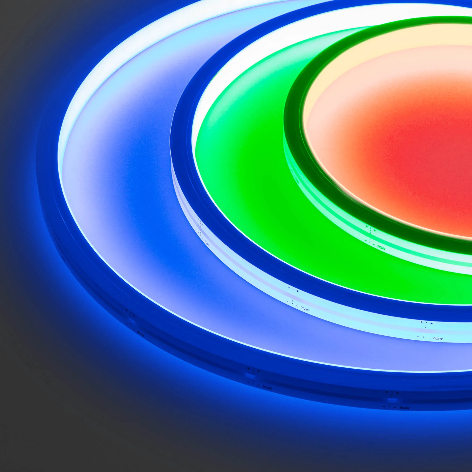 Лента светодиодная герметичная MOONLIGHT-TOP-GM192-13x12mm 24V RGBW-Day (14.4 W/m, IP67, 5m, wire x2) (Arlight, Вывод боковой, 3 года) - изображение товара